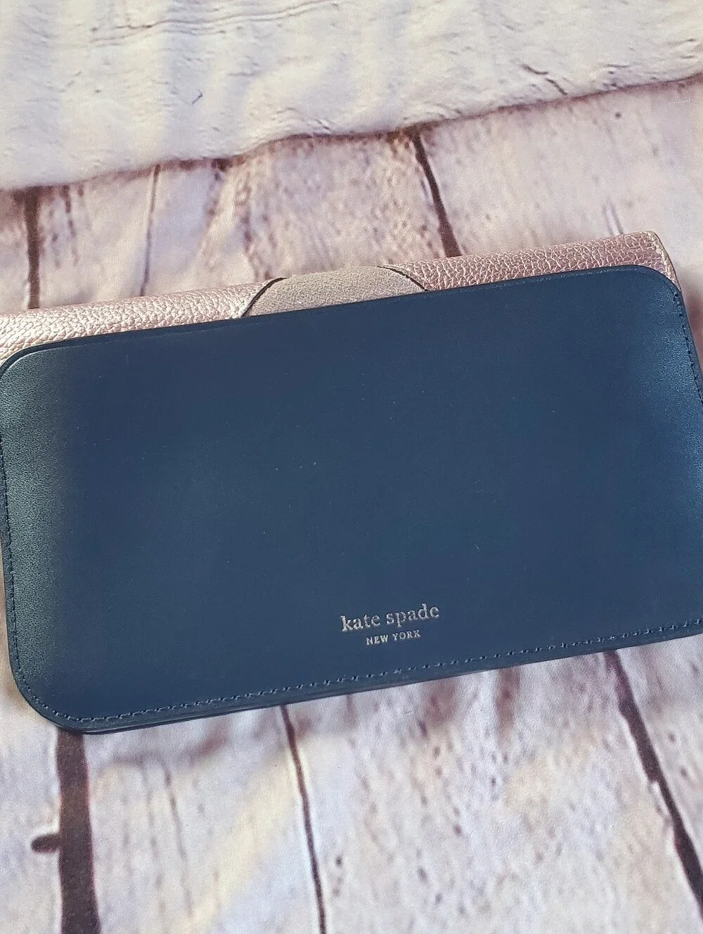 Kate Spade Nadine Patchwork Medium Clutch Wallet Colorblock Suede Designer